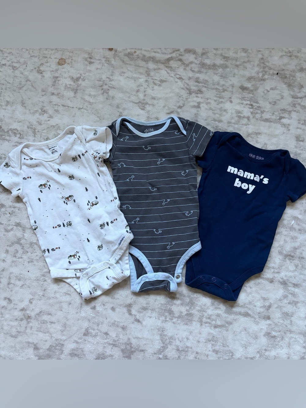 3 baby boy onesies size 3-6/6 months